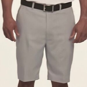 NWT Pebble Beach Men Dry Luxe Performance Silver Gray Stripe Shorts Size 36